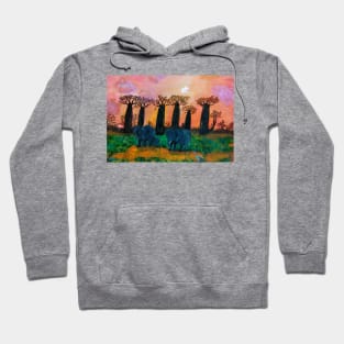 baobab tree and elephant Hoodie